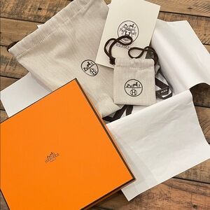 Hermès Orange Gift Box with Dust Bags